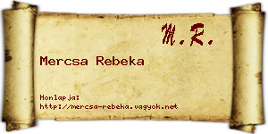 Mercsa Rebeka névjegykártya